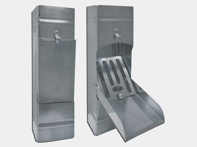 Plain Square Freedom Gray Downspout Cleanout