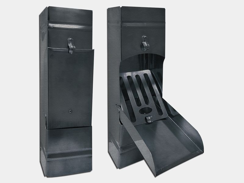 Plain Square Bonderized Steel Downspout Cleanout (Paint Grip)