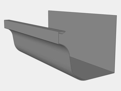 L-Style Lead Coated Copper Brownstone Gutter