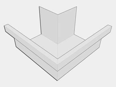 A-Style Aluminum 0.027" Commercial Box Gutter Outside Miter