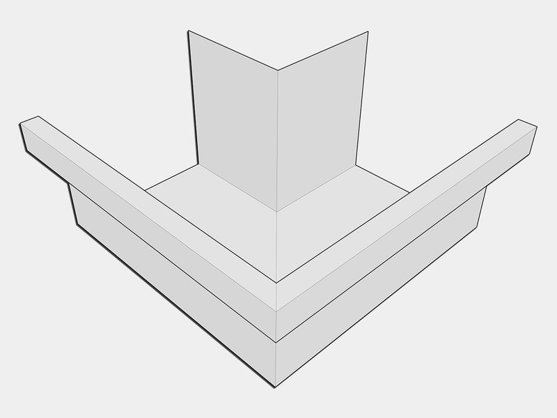 A-Style Aluminum 0.027" Commercial Box Gutter Outside Miter