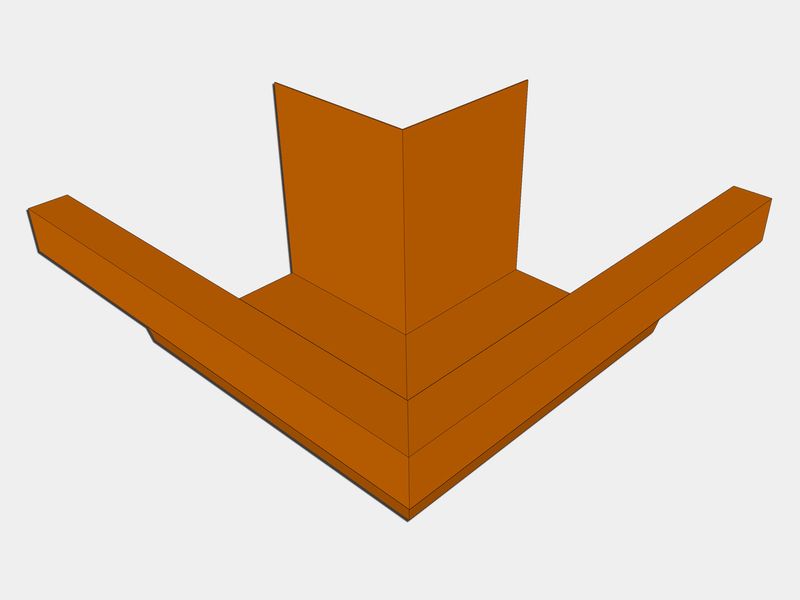 F-Style Copper Industrial Box Gutter Outside Miter