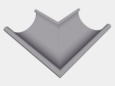Euro Bead Lead Coated Copper Half Round Gutter Outside Miter