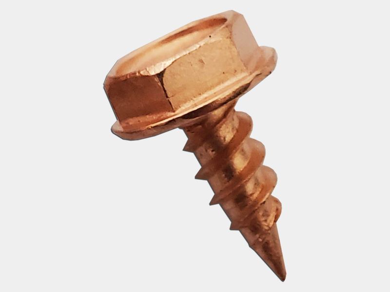 Copper Plated 3/8 Copper Plated 3/8" Stainless Steel Zip Screws