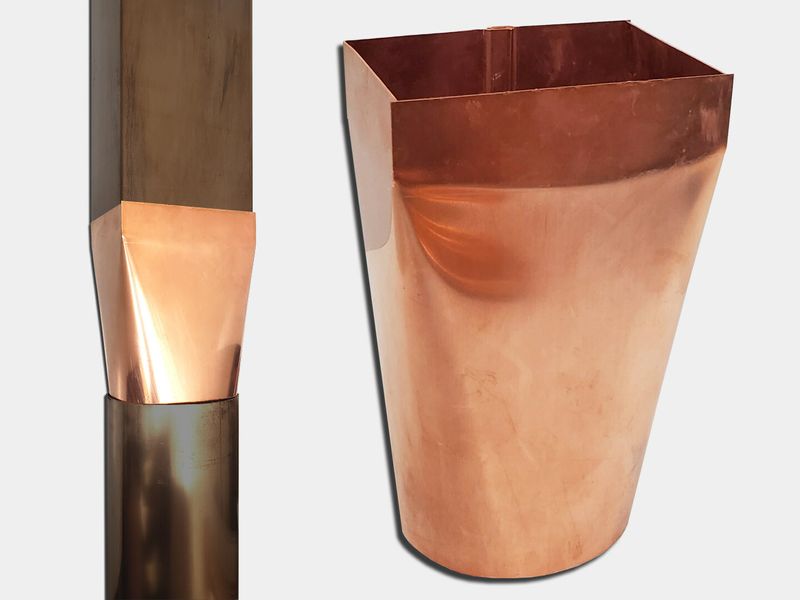 Square to Round Metal Downspout Adapter