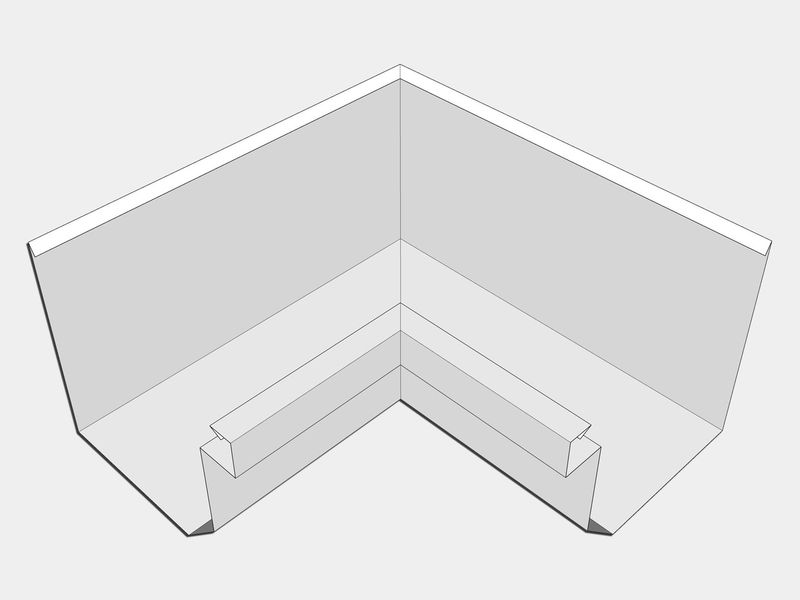 D-Style Aluminum 0.027" Residential Box Gutter Inside Miter