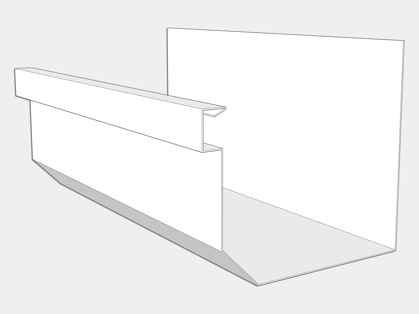 D-Style 0.032 D-Style 0.032" Aluminum Kynar Residential Box Gutter