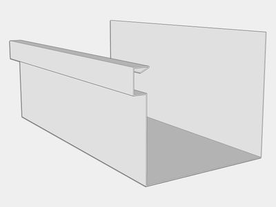 A-Style 24 Gauge Galvalume Plus Commercial Box Gutter