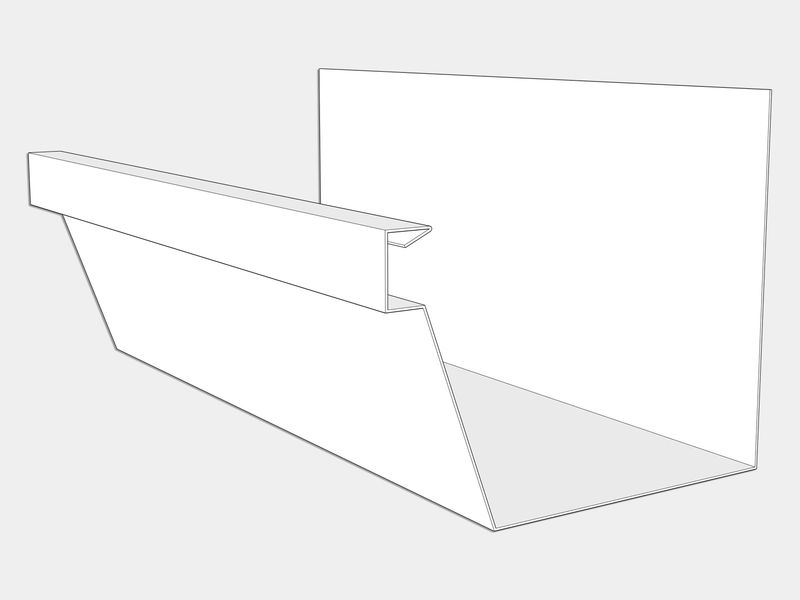 F-Style 0.027 F-Style 0.027" Aluminum Industrial Box Gutter