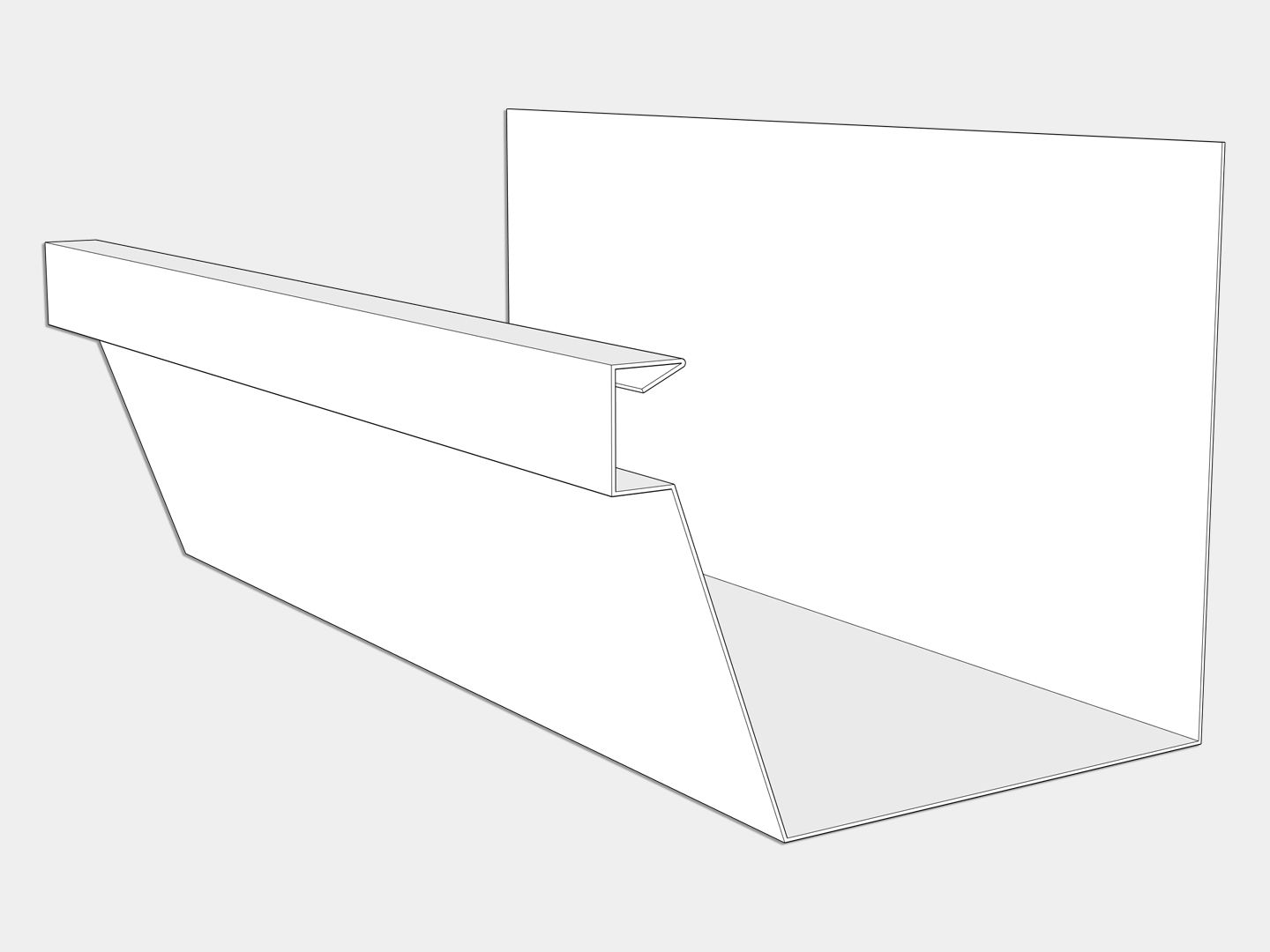 F-Style 0.032" Aluminum Kynar Industrial Box Gutter