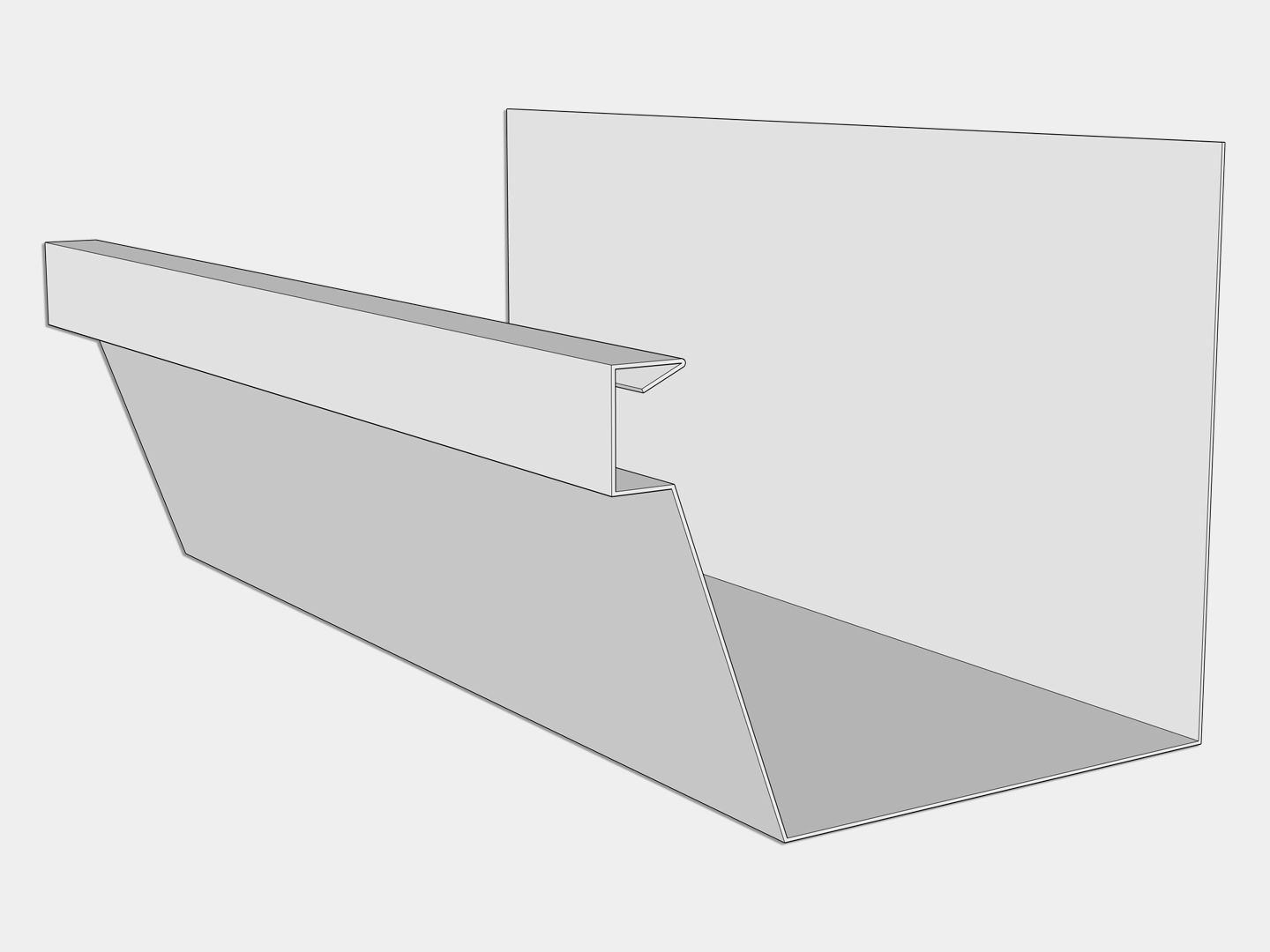 F-Style 24 Gauge Galvalume Plus Industrial Box Gutter