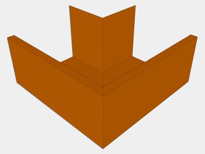U-Style Copper Box Gutter Outside Miter