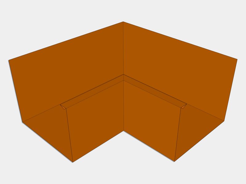 U-Style Copper Box Gutter Inside Miter