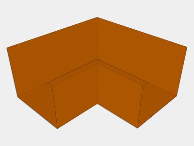 U-Style Copper Box Gutter Inside Miter