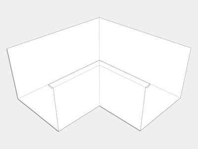 U-Style Aluminum 0.027" Box Gutter Inside Miter