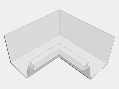 F-Style Aluminum 0.032" Kynar Industrial Box Gutter Inside Miter