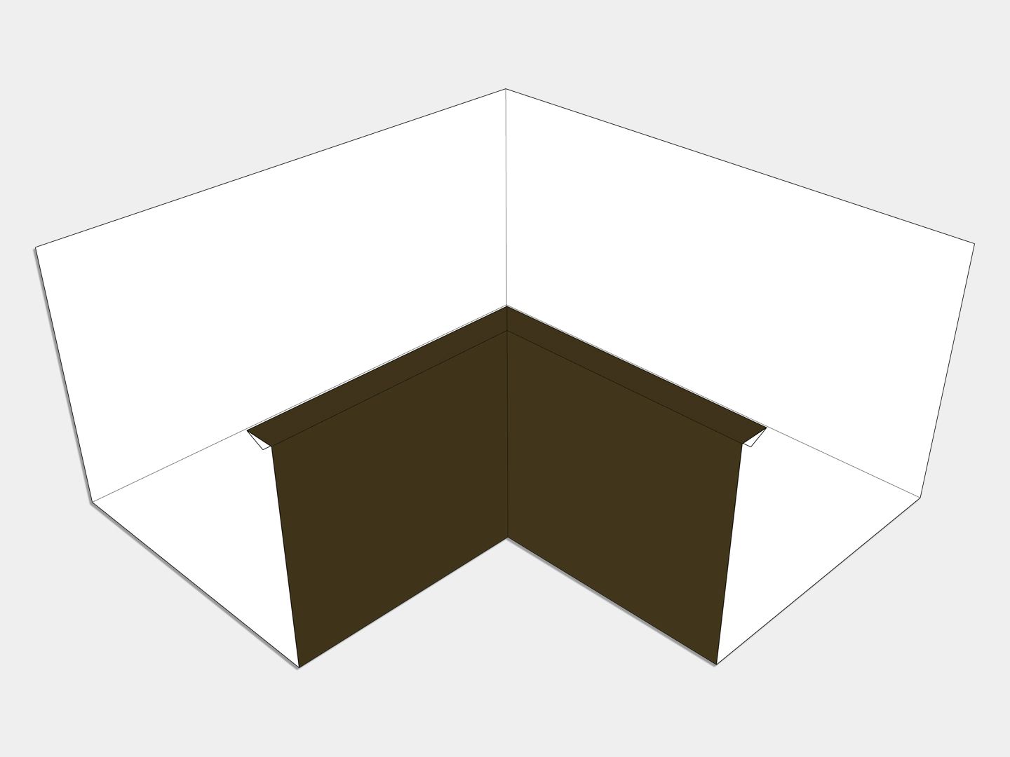U-Style Kynar Steel Industrial Box Gutter Inside Miter