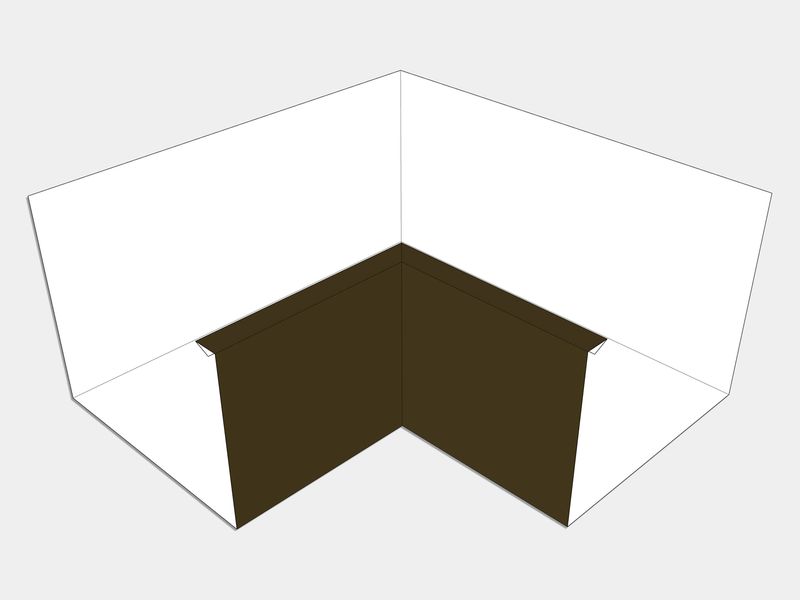 U-Style Kynar Steel Industrial Box Gutter Inside Miter