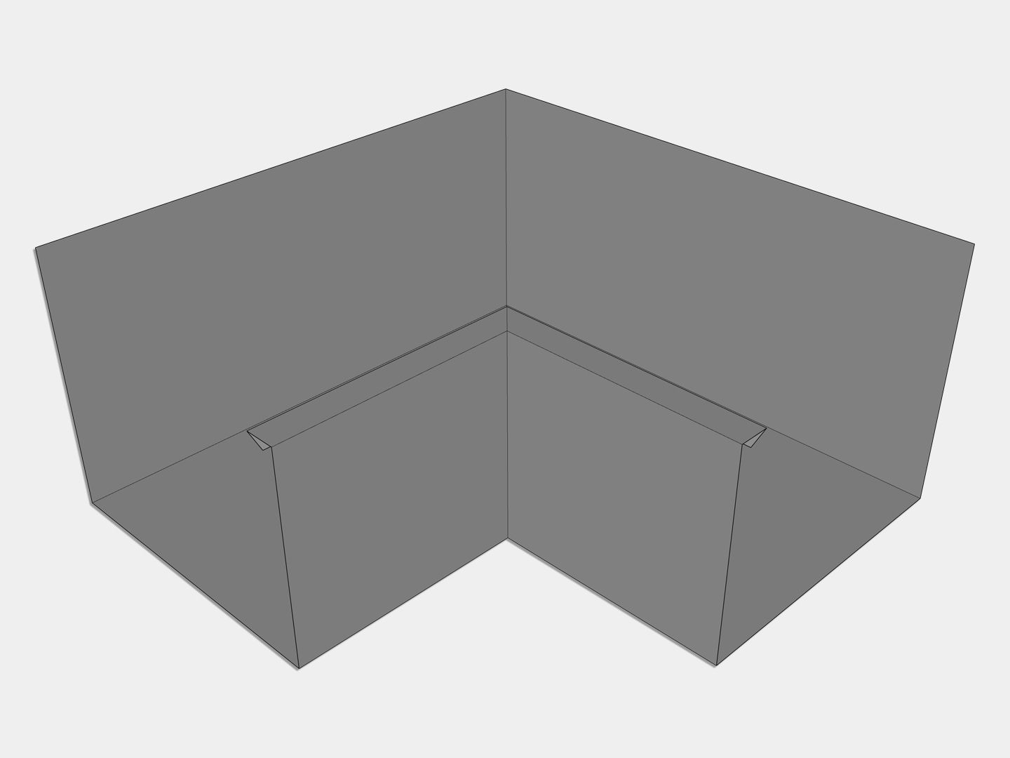 U-Style Lead Coated Copper Box Gutter Inside Miter U-Style Lead Coated Copper Box Gutter Inside Miter