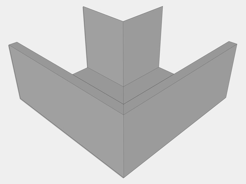 U-Style G90 Galvanized Steel Box Gutter Outside Miter