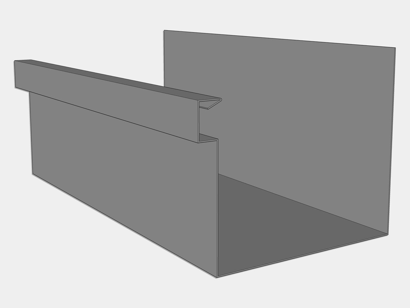 A-Style Lead Coated Copper Commercial Box Gutter