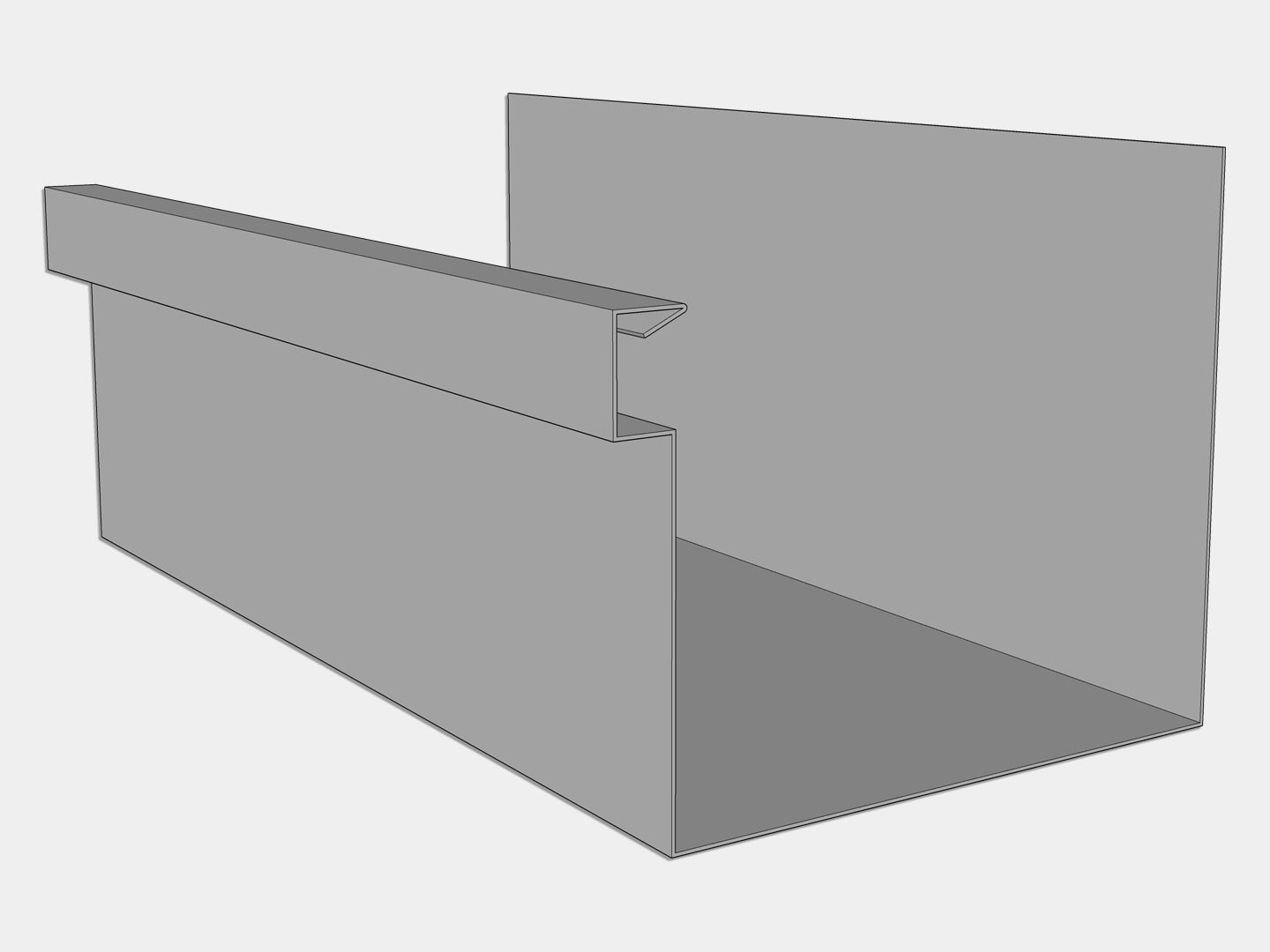 A-Style 24 Gauge G90 Galvanized Steel Commercial Box Gutter