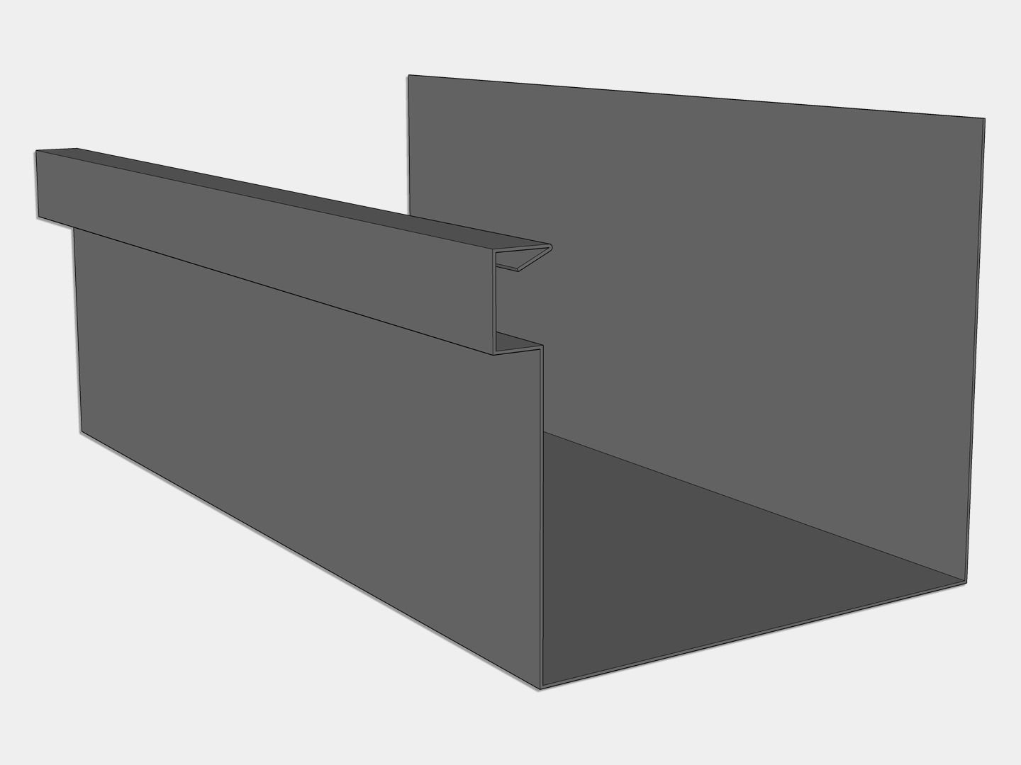 A-Style 26 Gauge Bonderized Steel Commercial Box Gutter