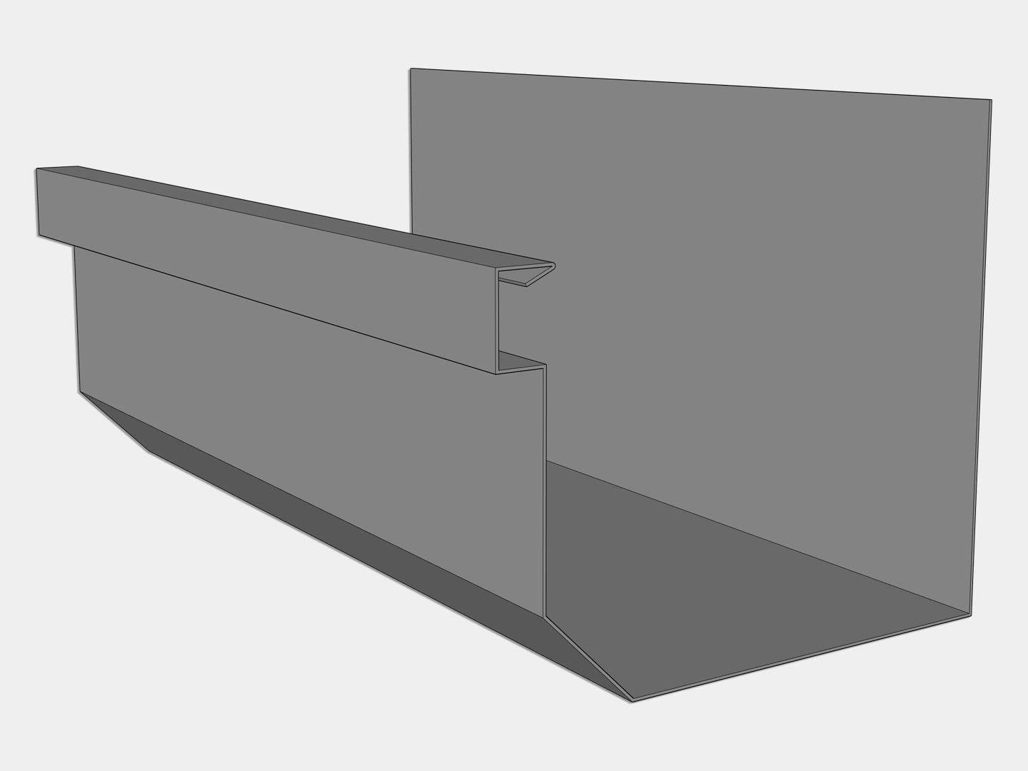 D-Style Lead Coated Copper Residential Box Gutter