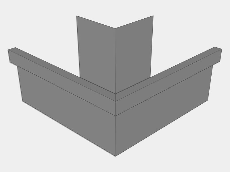 A-Style Lead Coated Copper Commercial Box Gutter Outside Miter