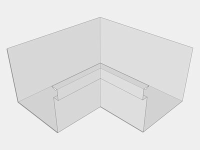 A-Style Freedom Gray Commercial Box Gutter Inside Miter A-Style Freedom Gray Commercial Box Gutter Inside Miter
