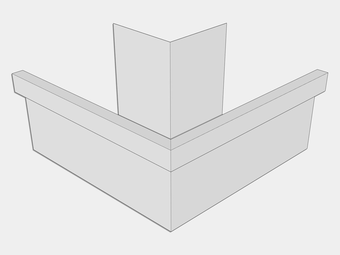 A-Style Freedom Gray Commercial Box Gutter Outside Miter A-Style Freedom Gray Commercial Box Gutter Outside Miter