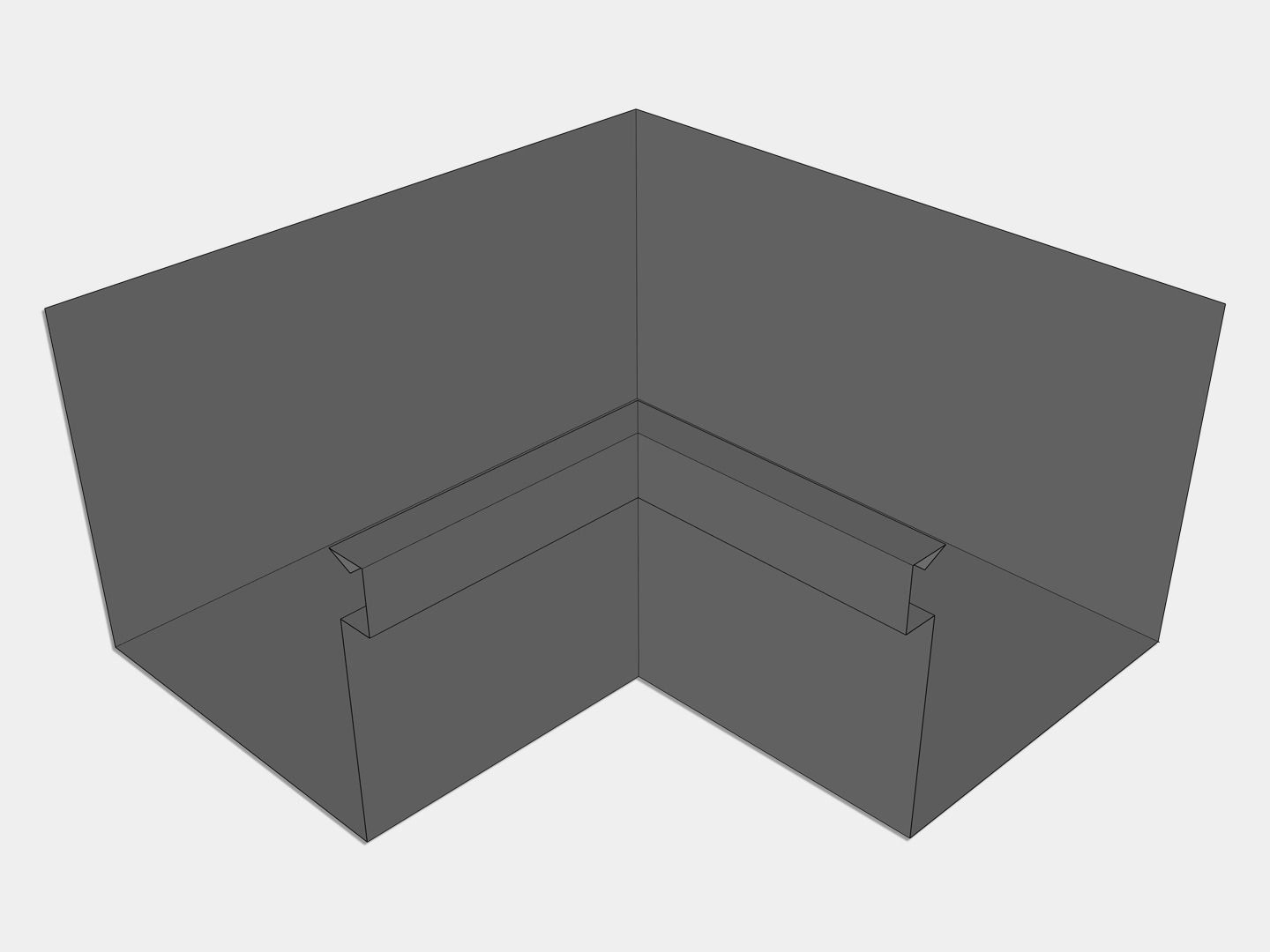 A-Style Bonderized Steel Commercial Box Gutter Inside Miter (Paint Grip)