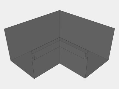 A-Style Bonderized Steel Commercial Box Gutter Inside Miter (Paint Grip)