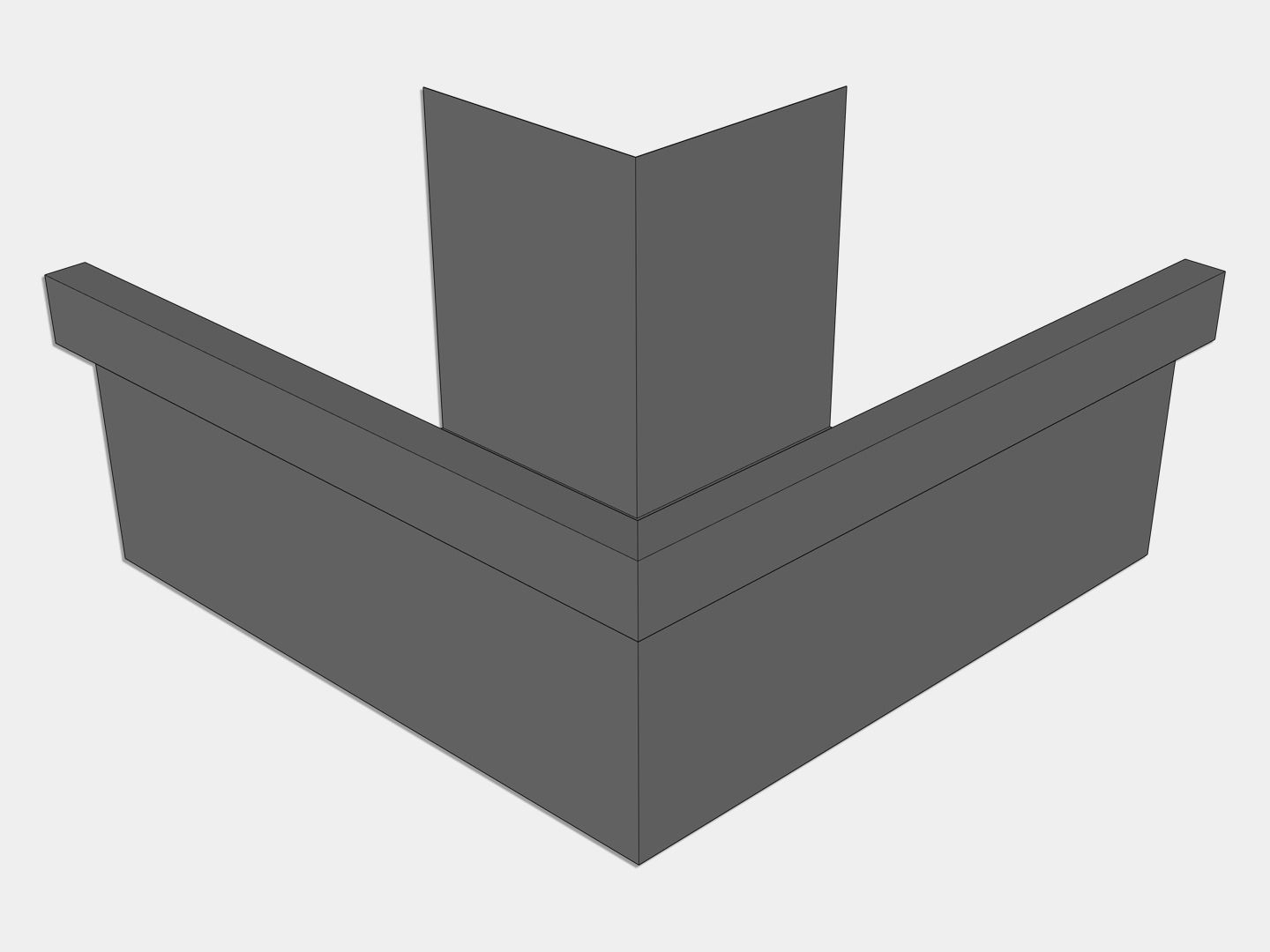 A-Style Bonderized Steel Commercial Box Gutter Outside Miter (Paint Grip)