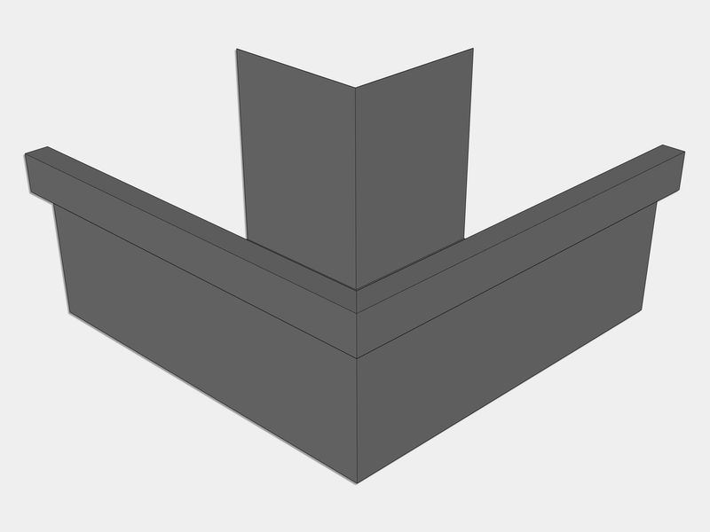 A-Style Bonderized Steel Commercial Box Gutter Outside Miter (Paint Grip)