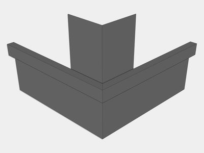 A-Style Bonderized Steel Commercial Box Gutter Outside Miter (Paint Grip)