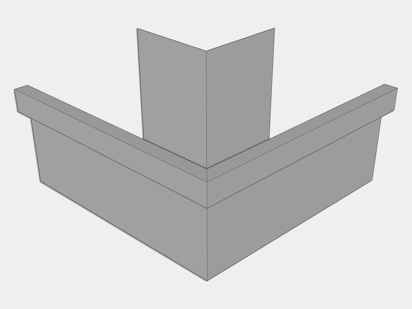 A-Style Galvanized Steel Commercial Box Gutter Outside Miter