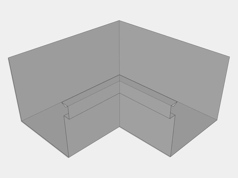 A-Style Galvanized Steel Commercial Box Gutter Inside Miter