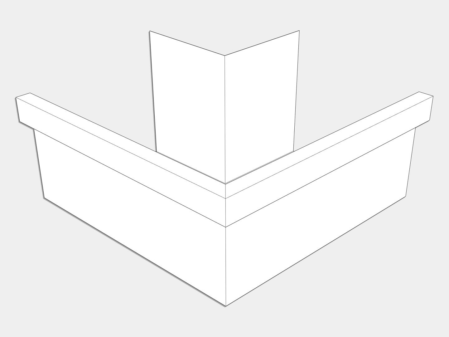 A-Style Aluminum 0.027 A-Style Aluminum 0.027" Commercial Box Gutter Outside Miter