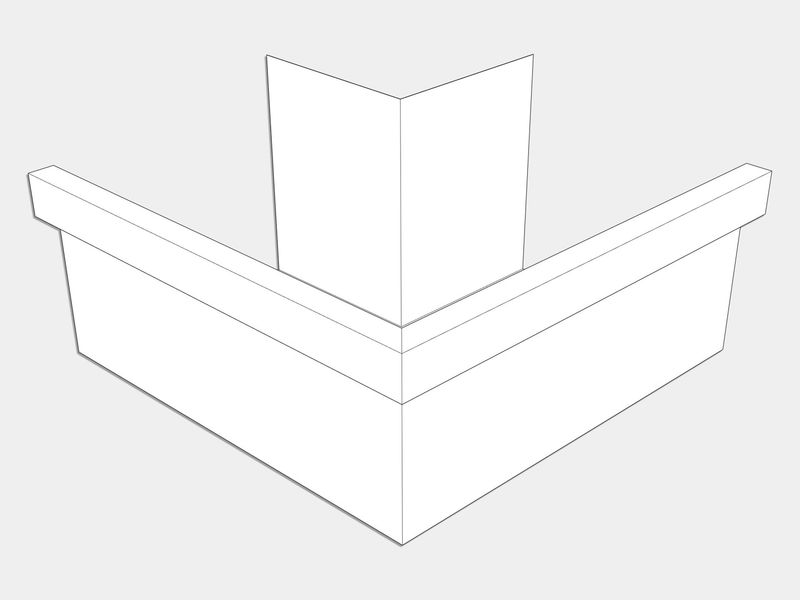 A-Style Aluminum 0.027" Commercial Box Gutter Outside Miter