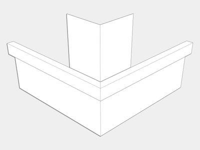 A-Style Aluminum 0.027" Commercial Box Gutter Outside Miter