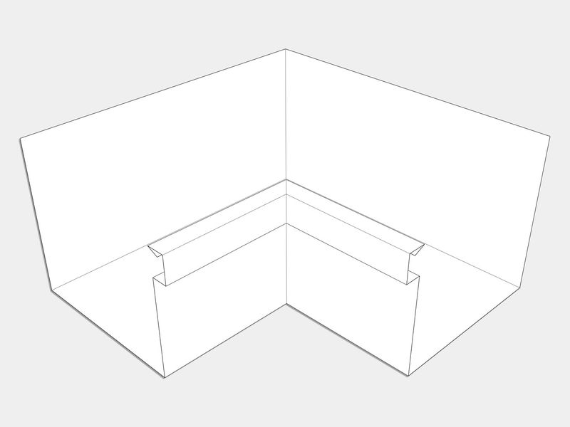 A-Style Aluminum 0.027" Commercial Box Gutter Inside Miter