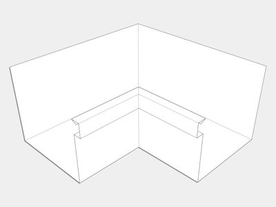 A-Style Aluminum 0.027" Commercial Box Gutter Inside Miter