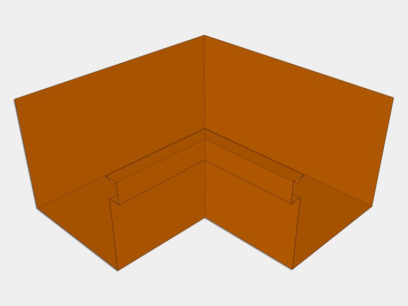 A-Style Copper Commercial Box Gutter Inside Miter