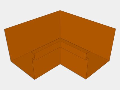 A-Style Copper Commercial Box Gutter Inside Miter