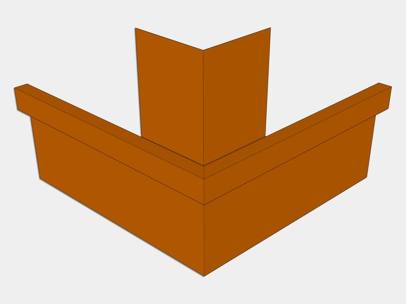 A-Style Copper Commercial Box Gutter Outside Miter