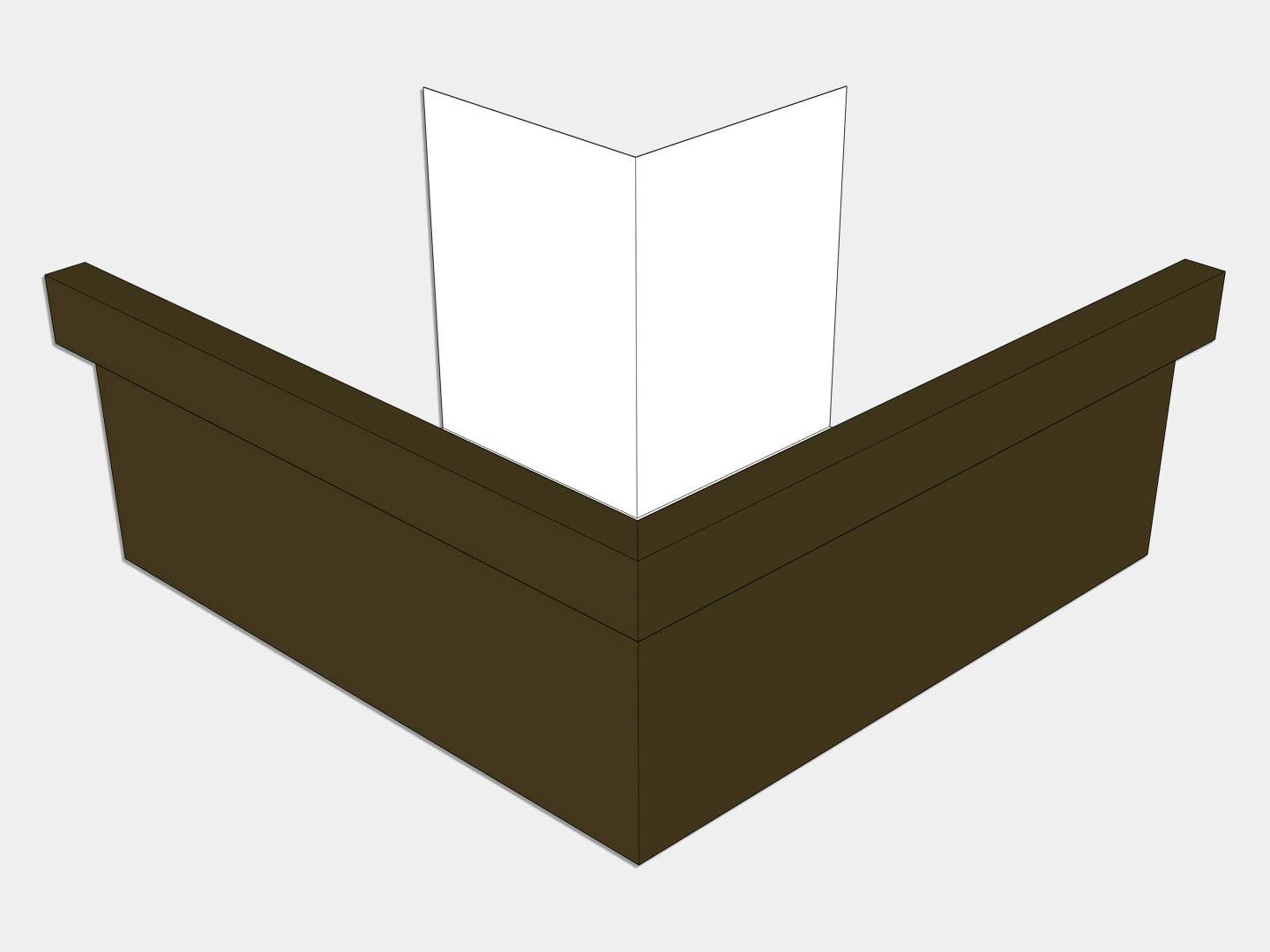 A-Style Kynar Steel Commercial Box Gutter Outside Miter