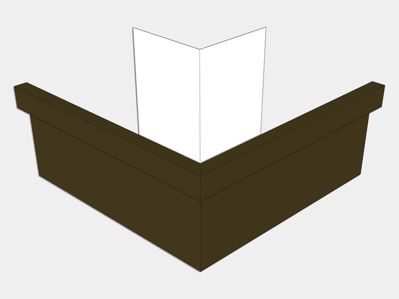 A-Style Kynar Steel Commercial Box Gutter Outside Miter