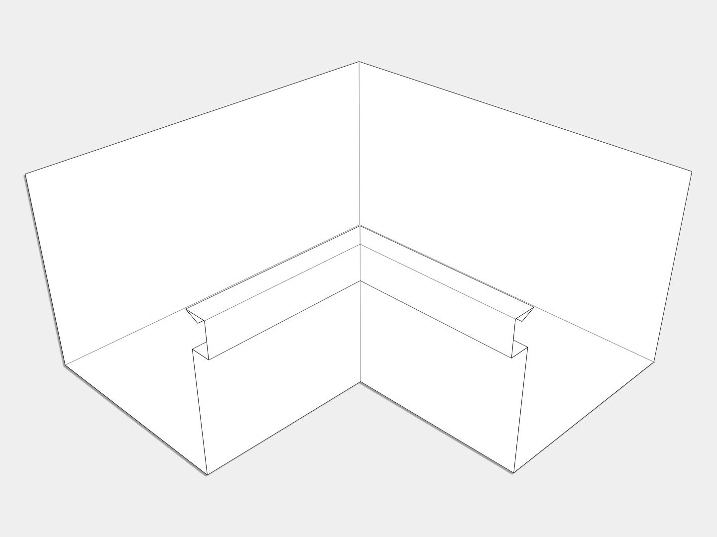 A-Style Aluminum 0.032" Kynar Commercial Box Gutter Inside Miter