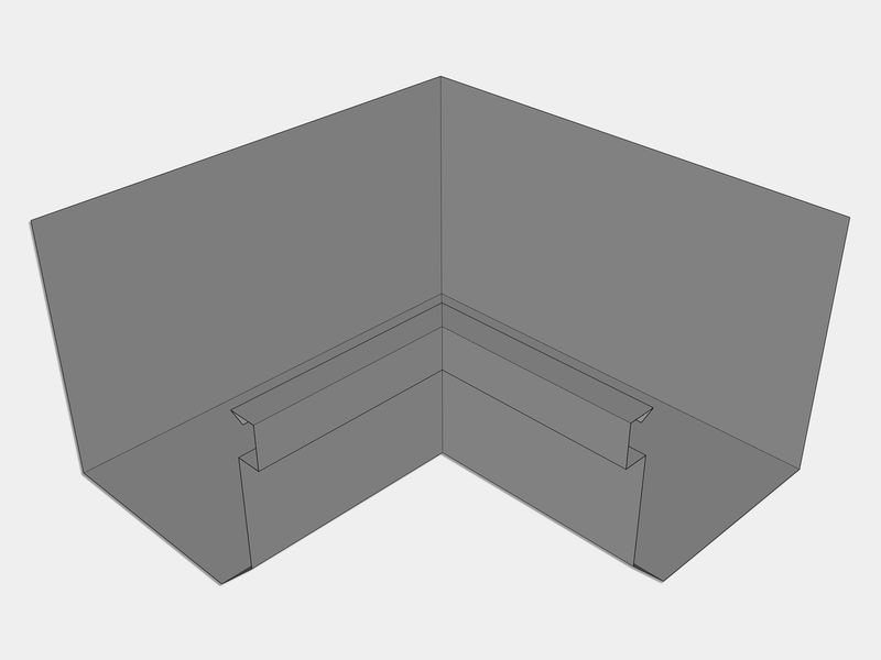 D-Style Lead Coated Copper Residential Box Gutter Inside Miter